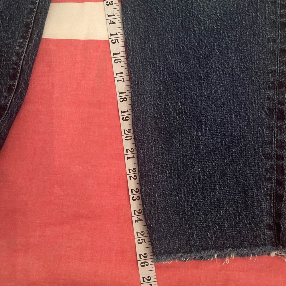 Old Navy Jeans High-Rise OG Straight Size 14 Regular Dark Wash Raw Hem - Picture 8 of 9
